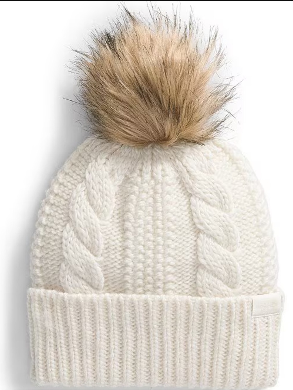 The North Face Oh Mega Fur Pom Cable Knit Beanie